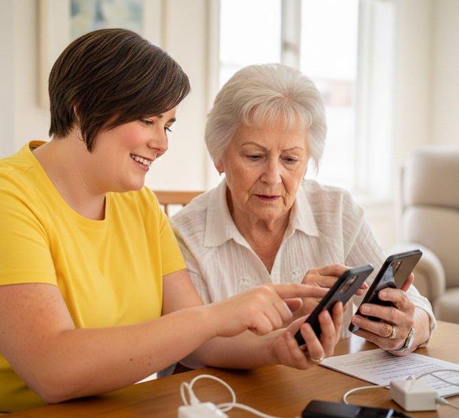 Senior technology training and device support